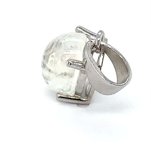 Moonstone 5.15ct Platinum Solid Silver Pendant - Picture 6 of 7